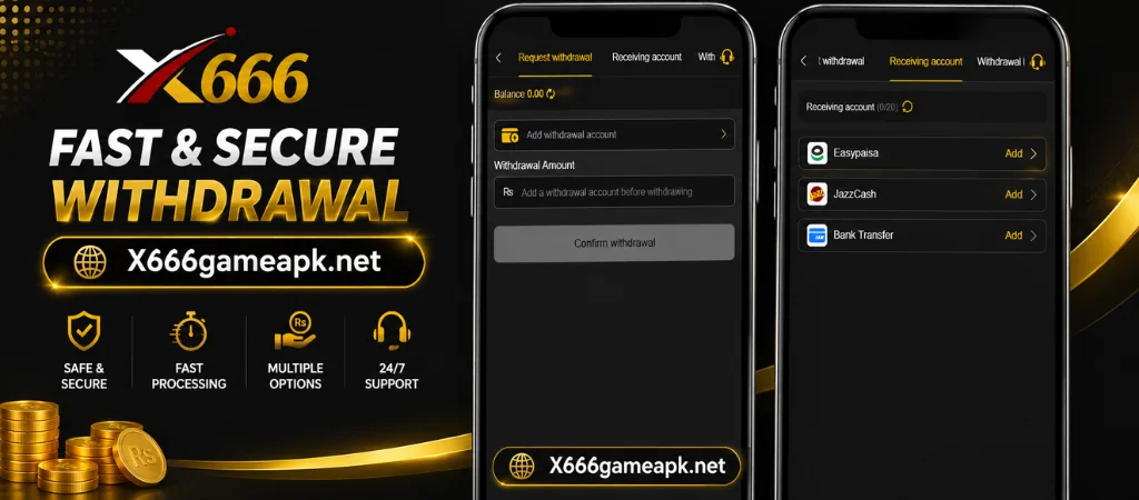 X666 game Withdrawal Methods